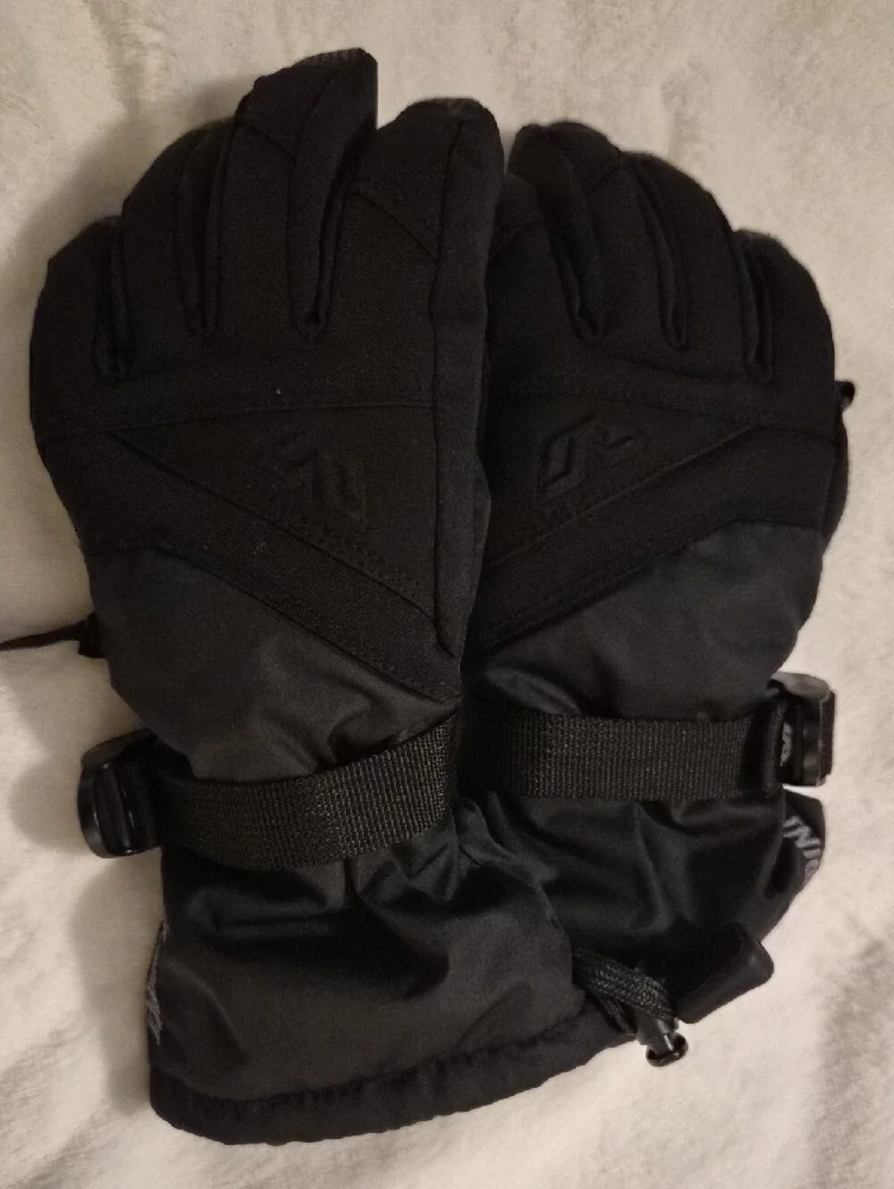 Black Insulated Kid's Ski Gloves